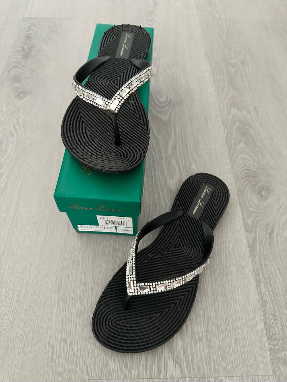 Lauren Lorraine Rhinestone Embellished Sandals